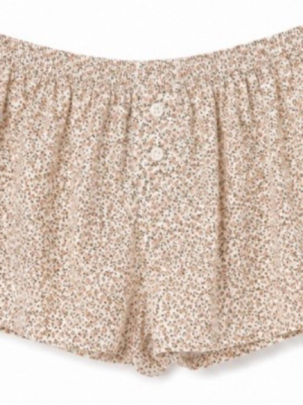 Brandy Melville Beige Floral Button-Front Bike Shorts